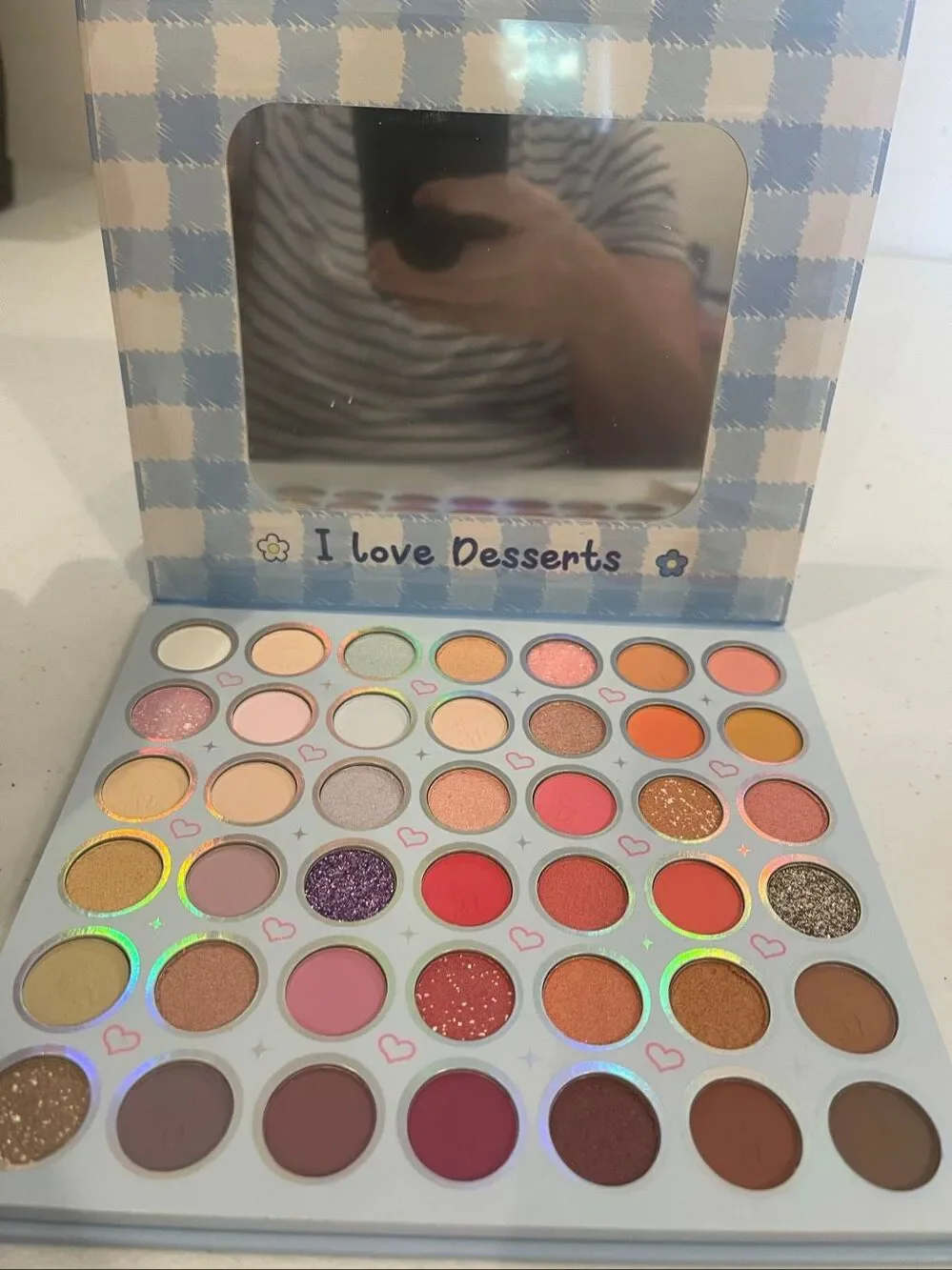 Stitch I Love Desserts 42 color eyeshadow palette with mirror. New